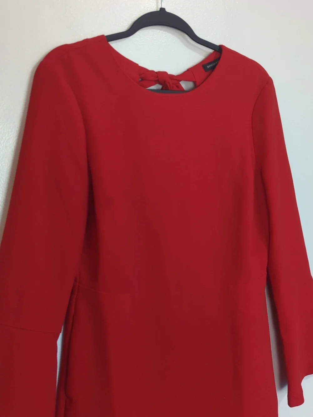 🌸Banana Republic Red Bell Sleeve Knee Length Shift‎ Dress With Pockets Size 6